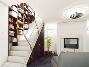 Bibliotheque sur escalier