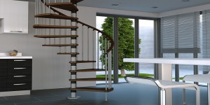 escalier modulable en bois et en métal