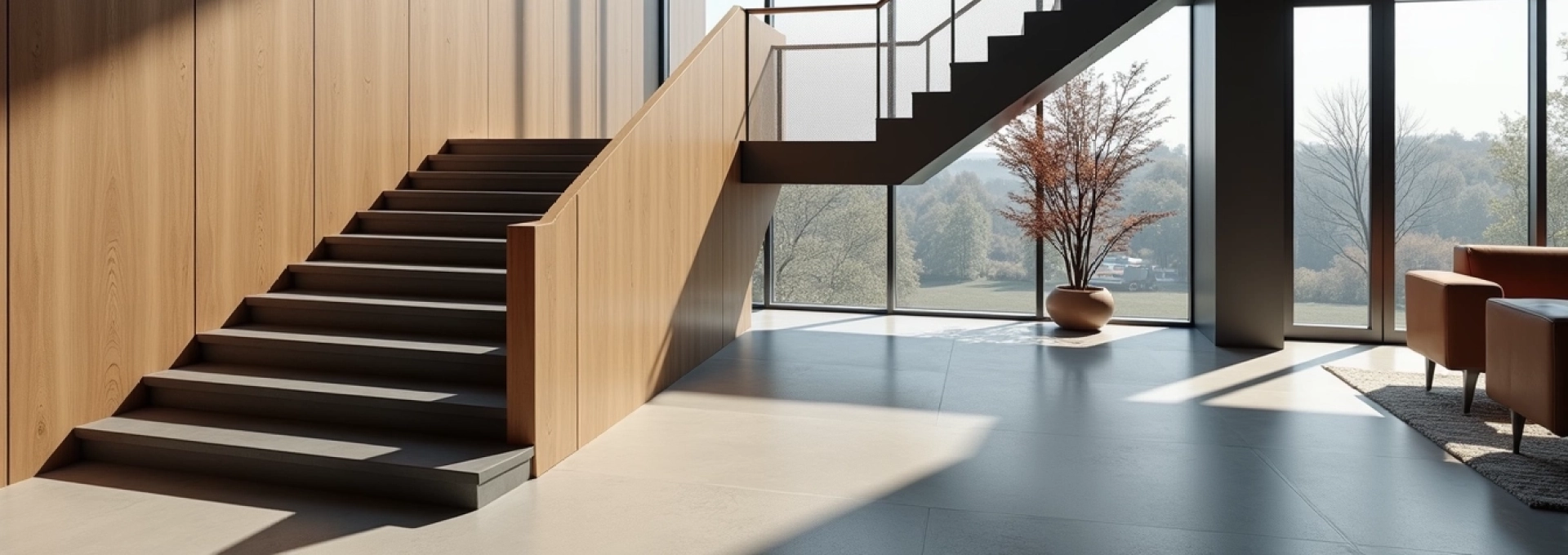 Qu’apporte un escalier à limon central en termes de design et de solidité ?